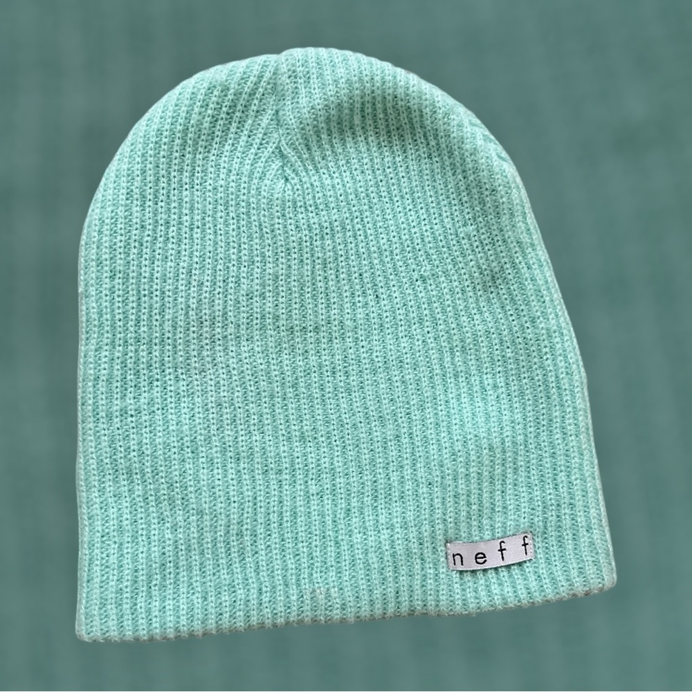 Neff Green Ribbed Knit Beanie Hat